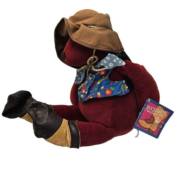 RUSS Stuffed Animal Berrie Buckaroo County USA TEDDY Bear Plush Original Tags - Picture 3 of 8
